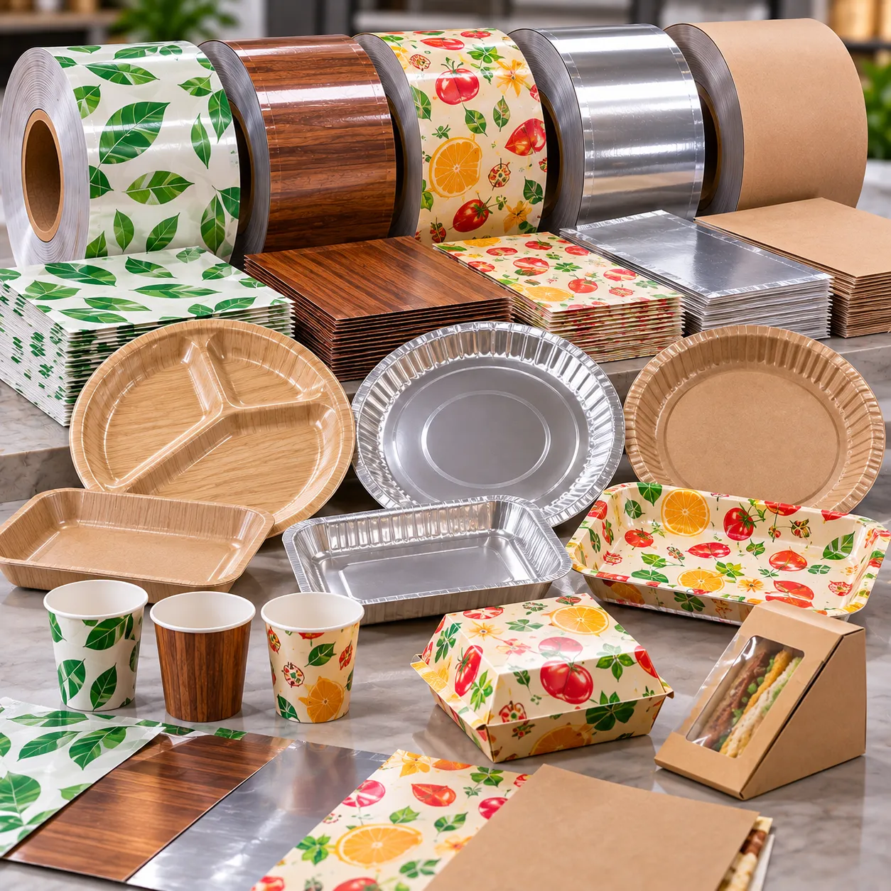 Laminated paper and foil stock